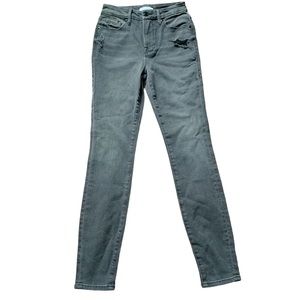 Good American Good Legs Black Hight Rise Distressed Skinny Jeans Size 0